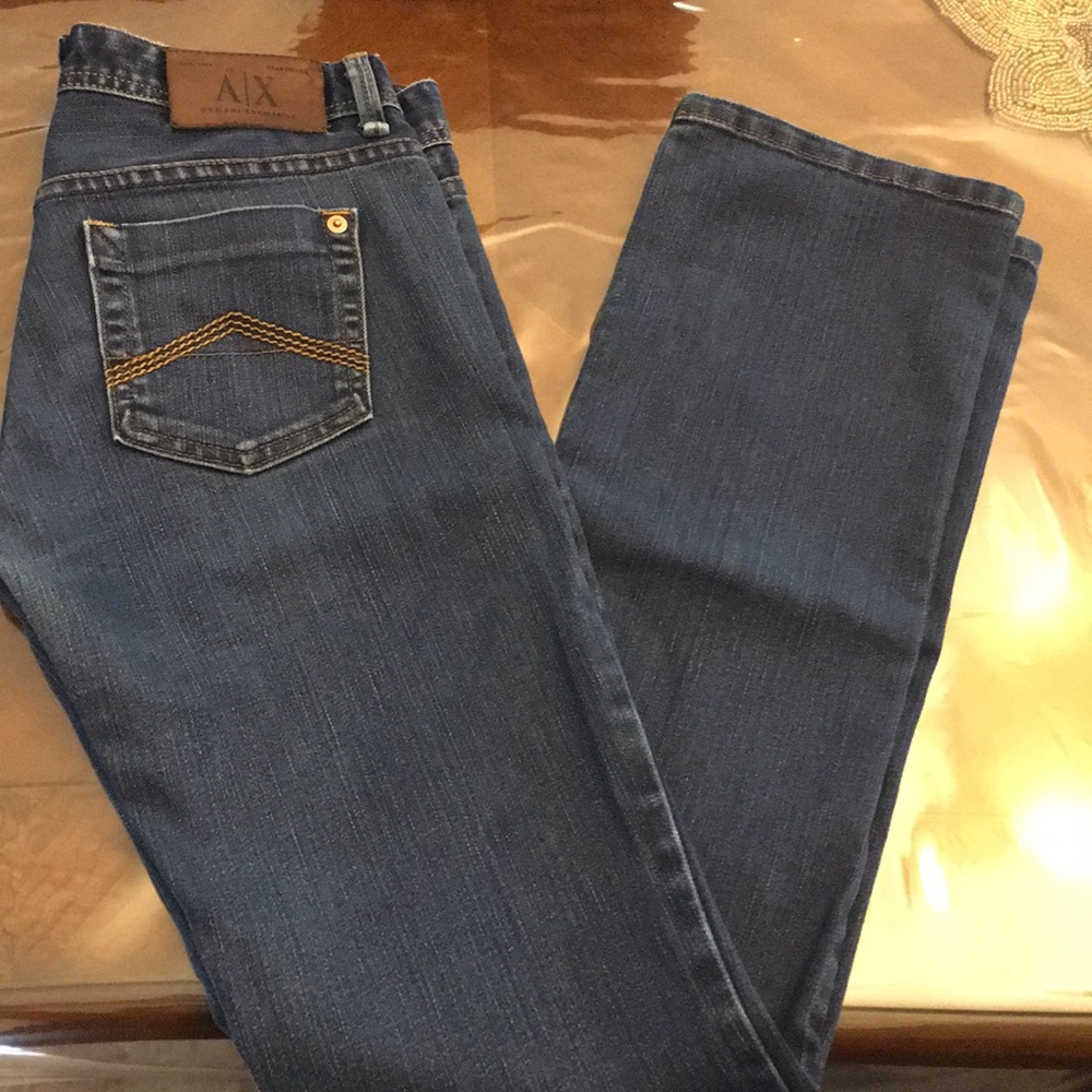 Armani exchange dark denim straight leg jeans